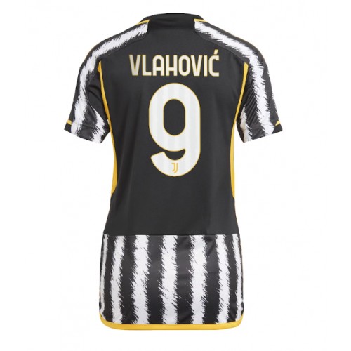 Fotballdrakt Dame Juventus Dusan Vlahovic #9 Hjemmedrakt 2023-24 Kortermet